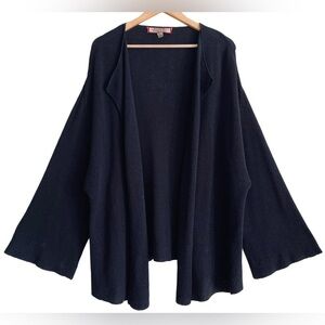 BEYOND THREADS Bohemian Lagenlook Minimalist Lightweight Open Front Cardigan L